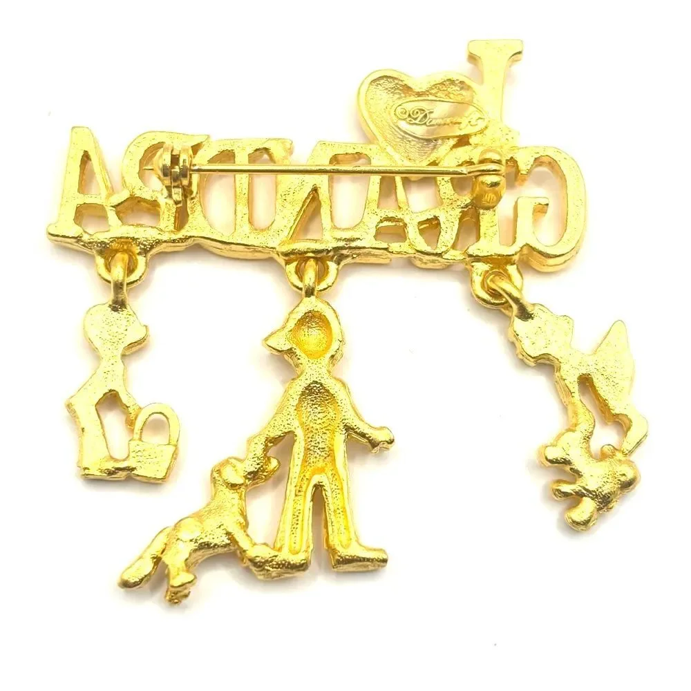 Danecraft Gold 'I Love Grandpa' Brooch Pin